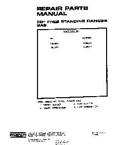 Front Cover Diagram and Parts List for F6858*1  Roper Range