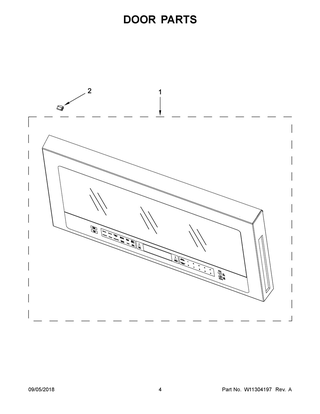 Door Parts Diagram and Parts List for YWMH75021HV1  Whirlpool Microwave