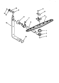 Upper Wash And Rinse Diagram and Parts List for KUDC24SESS24  KitchenAid Dishwasher