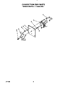 Convection Fan Diagram and Parts List for KEBS177SBL1  KitchenAid Wall Oven