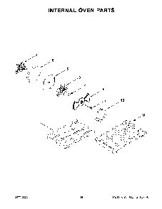 Internal Oven Parts Diagram and Parts List for KFGD500ESS11  KitchenAid Range
