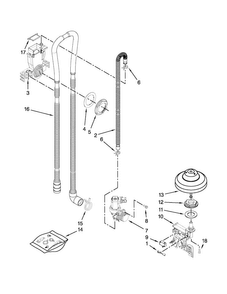 Fill, Drain And Overfill Parts Diagram and Parts List for KUDC10FXBL7  KitchenAid Dishwasher