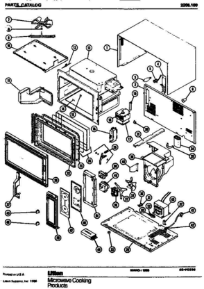 01 - Page 1 Diagram and Parts List for 2208100  Whirlpool Microwave