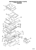 REFRIGERATOR SHELF Diagram and Parts List for 3XED5SHGKS00  Whirlpool Refrigerator