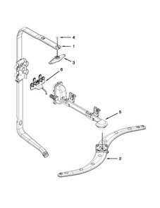 Upper Wash And Rinse Parts Diagram and Parts List for 66513043K114  Kenmore Dishwasher