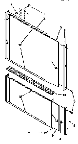 Door And Panel Diagram and Parts List for KUDI23HBW0  KitchenAid Dishwasher