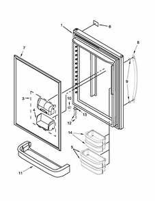 Refrigerator Door Parts Diagram and Parts List for GB9FHDXWQ07  Whirlpool Refrigerator