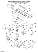 INTERIOR AND VENTILATION PARTS Diagram and Parts List for MH2155XPB0  Whirlpool Microwave