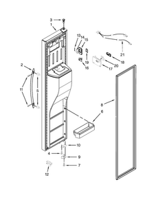 Freezer Door Parts Diagram and Parts List for WRS586FIDH00  Whirlpool Refrigerator