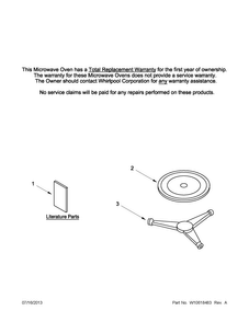 Turntable Parts Diagram and Parts List for WMC1070XB0  Whirlpool Microwave