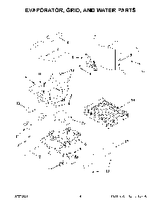 Evaporator, Grid, And Water Parts Diagram and Parts List for KUID308HPS01  KitchenAid Ice Maker