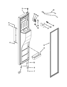 Freezer Door Parts Diagram and Parts List for BRS80ARANA02  Whirlpool Refrigerator