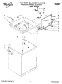 TOP AND CABINET, LIT/OPTIONAL Diagram and Parts List for 8LSR5132BW1  Whirlpool Washer