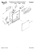 FRAME AND CONSOLE Diagram and Parts List for GU980SCGZ1  Whirlpool Dishwasher