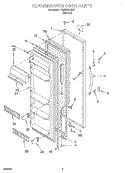 REFRIGERATOR DOOR Diagram and Parts List for 4YED20TKFN01  Whirlpool Refrigerator