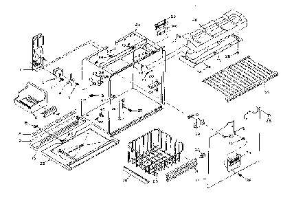 Freezer Section Parts Diagram and Parts List for 106W18GL1  Kenmore Refrigerator