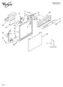Frame And Console Parts Diagram and Parts List for DU890SWLT0  Whirlpool Dishwasher