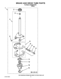 BRAKE AND DRIVE TUBE PARTS Diagram and Parts List for QCAM2730YQ0  Whirlpool Washer