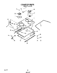Cooktop Diagram and Parts List for D9757*5  Roper Range
