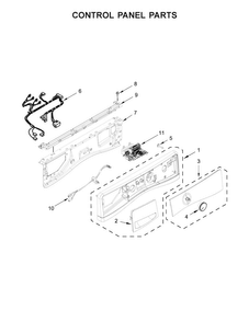 Control Panel Parts Diagram and Parts List for WFW85HEFW1  Whirlpool Washer