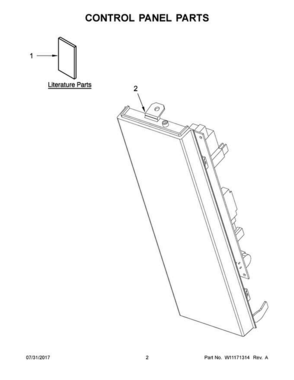 02 - Control Panel Parts Diagram and Parts List for WMH73521CS6  Whirlpool Microwave Oven Combo