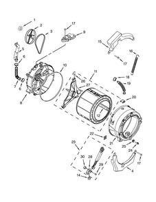 Tub And Basket Parts Diagram and Parts List for WFW8300SW01  Whirlpool Washer