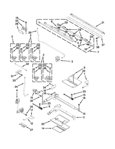 Manifold Parts Diagram and Parts List for WGG755S0BE01  Whirlpool Range