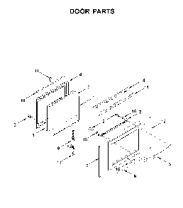 Door parts Diagram and Parts List for WFG975H0HZ1  Whirlpool Range