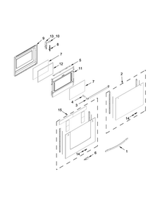 Lower Door Parts Diagram and Parts List for WGG755S0BE03  Whirlpool Range
