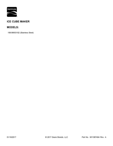 Cover Sheet Diagram and Parts List for 10689553102  Kenmore Ice Maker