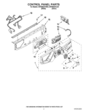CONTROL PANEL PARTS Diagram and Parts List for WFW9630YL00  Whirlpool Washer