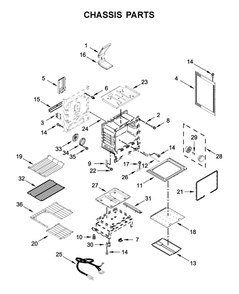 Chassis Parts Diagram and Parts List for WFG770H0FZ1  Whirlpool Range