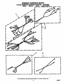 Wiring Harness Diagram and Parts List for RF3660XXW0  Whirlpool Range