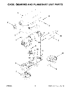 Case, Gearing And Planetary Unit Parts Diagram and Parts List for 5KSMC895AER1  KitchenAid Mixer