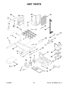 Unit Parts 2 Diagram and Parts List for WRS555SIHW06  Whirlpool Refrigerator