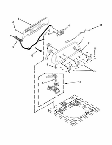 Controls And Water Inlet Parts Diagram and Parts List for RTW4641BQ1  Roper Washer