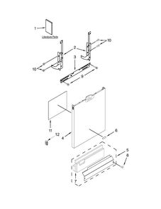 Door And Panel Parts Diagram and Parts List for WDF540PADM0  Whirlpool Dishwasher