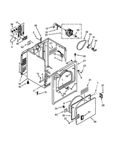 Cabinet Parts Diagram and Parts List for WED4800BQ1  Whirlpool Dryer