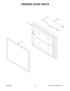 Freezer Door Parts Diagram and Parts List for KRBR102ESS03  Whirlpool Refrigerator