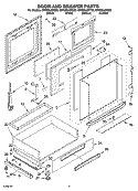 DOOR AND DRAWER PARTS Diagram and Parts List for GW395LEPS03  Whirlpool Range