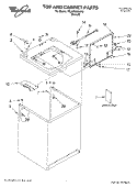 TOP AND CABINET PARTS Diagram and Parts List for 7MLSR6232JT3  Whirlpool Washer