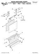 DOOR AND PANEL PARTS Diagram and Parts List for GU1500XTLT1  Whirlpool Dishwasher