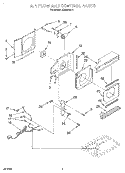AIR FLOW AND CONTROL Diagram and Parts List for ACM492XA1  Whirlpool Air Conditioner