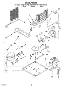 UNIT Diagram and Parts List for KTRS21KKBL00  KitchenAid Refrigerator