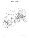 DOOR PARTS Diagram and Parts List for 7MWGD9150XW3  Whirlpool Dryer