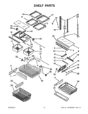 SHELF PARTS Diagram and Parts List for KBFS22EWMS9  KitchenAid Refrigerator