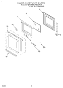 LOWER OVEN DOOR Diagram and Parts List for RBD245PDQ7  Whirlpool Wall Oven