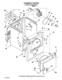 CABINET PARTS Diagram and Parts List for 4GWED4750YQ0  Whirlpool Dryer