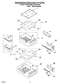 REFRIGERATOR SHELF PARTS Diagram and Parts List for KSSS36FMX02  KitchenAid Refrigerator