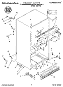 CABINET Diagram and Parts List for KTRS25KAWH12  KitchenAid Refrigerator